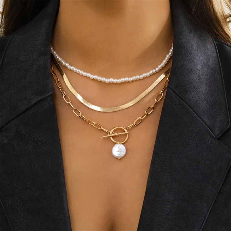 Luxurious Freshwater Multi-layer Modern Pearl Trend Necklaces