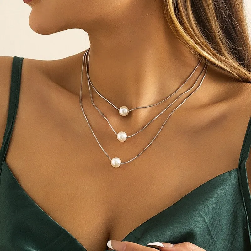 Luxurious Freshwater Multi-layer Modern Pearl Trend Necklaces