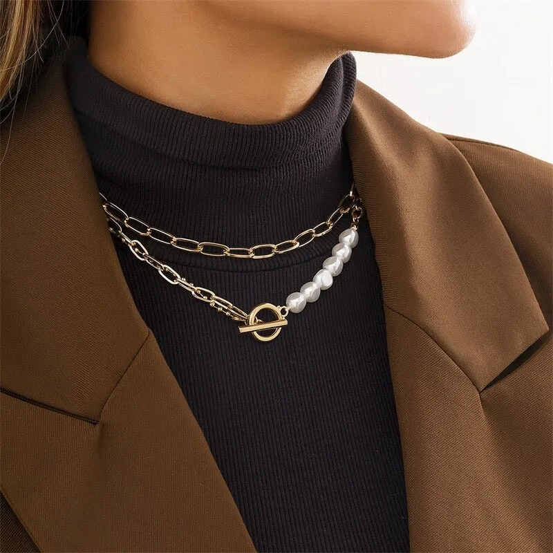 Luxurious Freshwater Multi-layer Modern Pearl Trend Necklaces