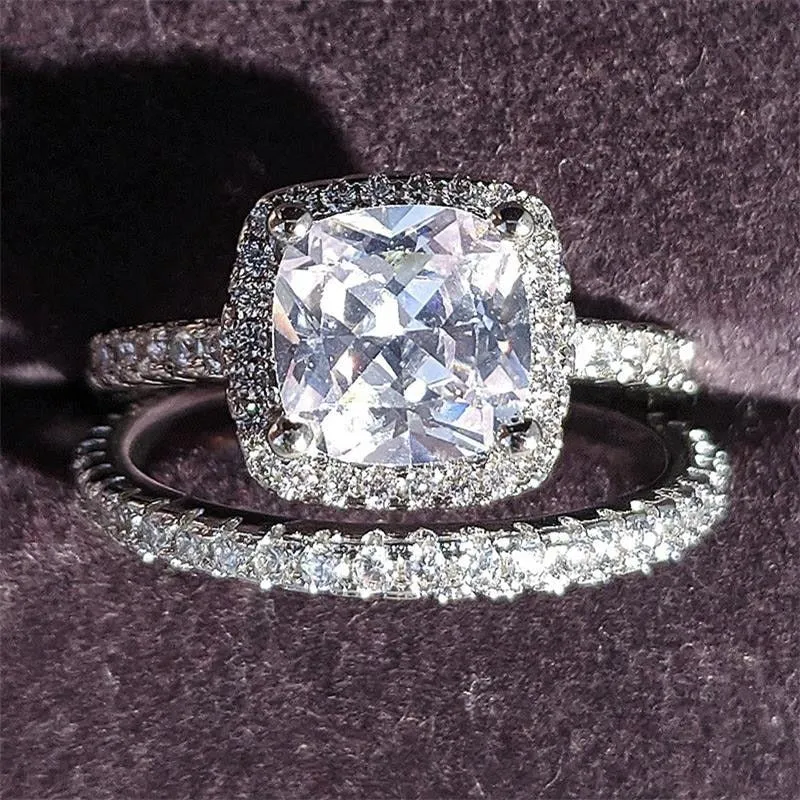 Luxurious Zircon Bejeweled Rings Set Jewelry Collection