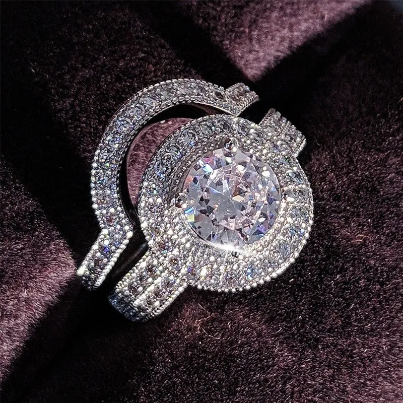Luxurious Zircon Bejeweled Rings Set Jewelry Collection