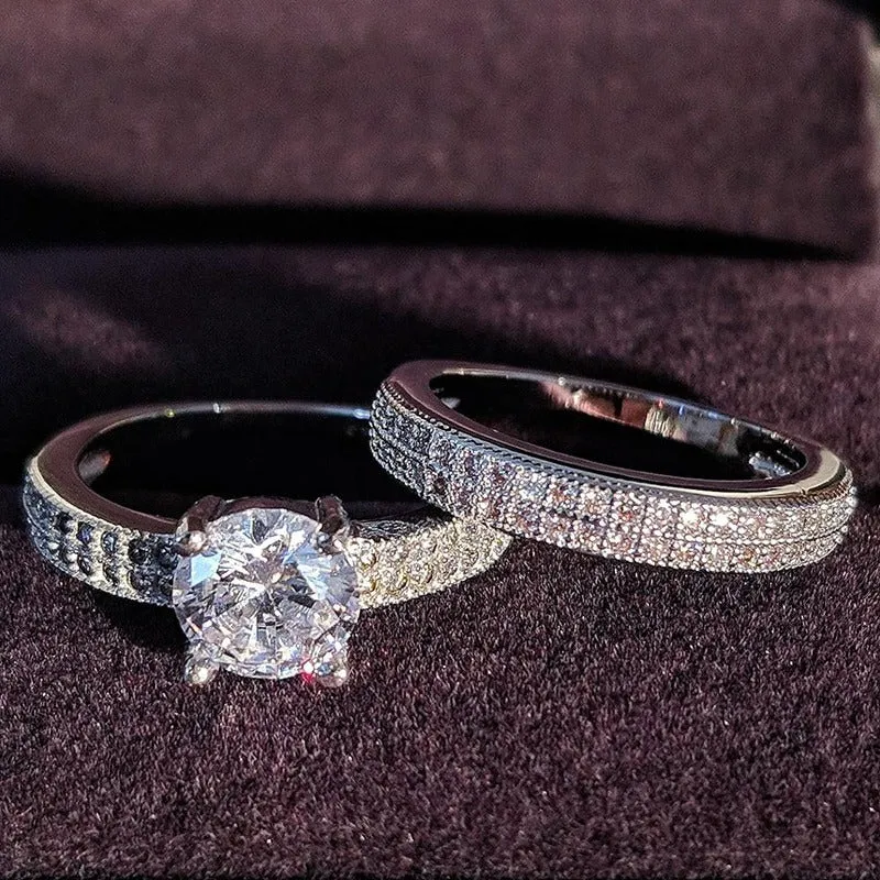 Luxurious Zircon Bejeweled Rings Set Jewelry Collection
