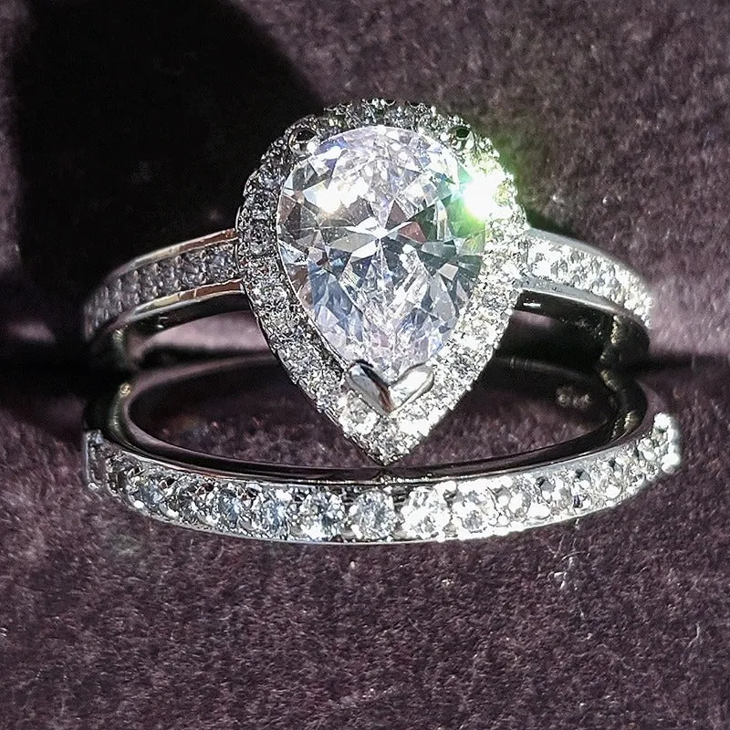 Luxurious Zircon Bejeweled Rings Set Jewelry Collection