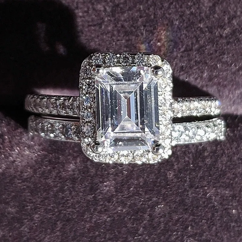 Luxurious Zircon Bejeweled Rings Set Jewelry Collection