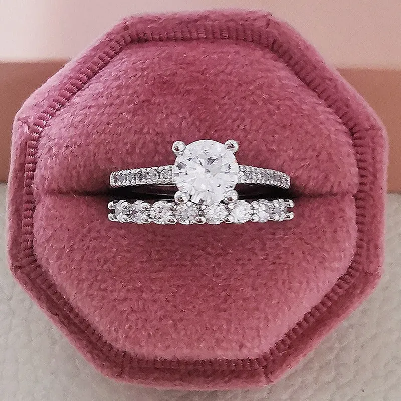 Luxurious Zircon Bejeweled Rings Set Jewelry Collection