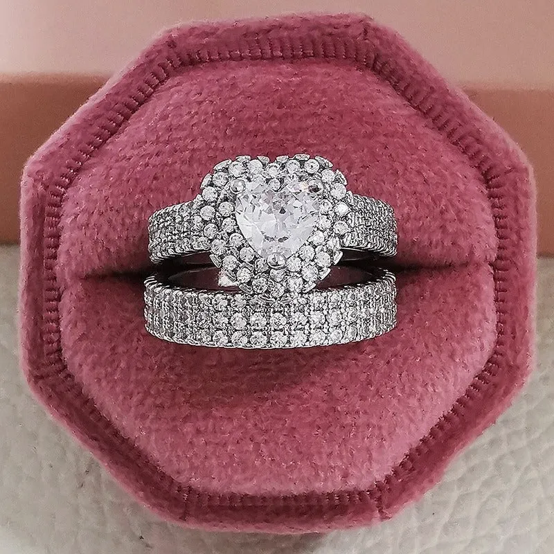 Luxurious Zircon Bejeweled Rings Set Jewelry Collection