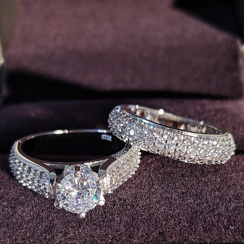 Luxurious Zircon Bejeweled Rings Set Jewelry Collection