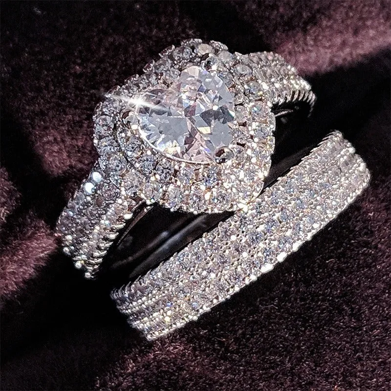 Luxurious Zircon Bejeweled Rings Set Jewelry Collection