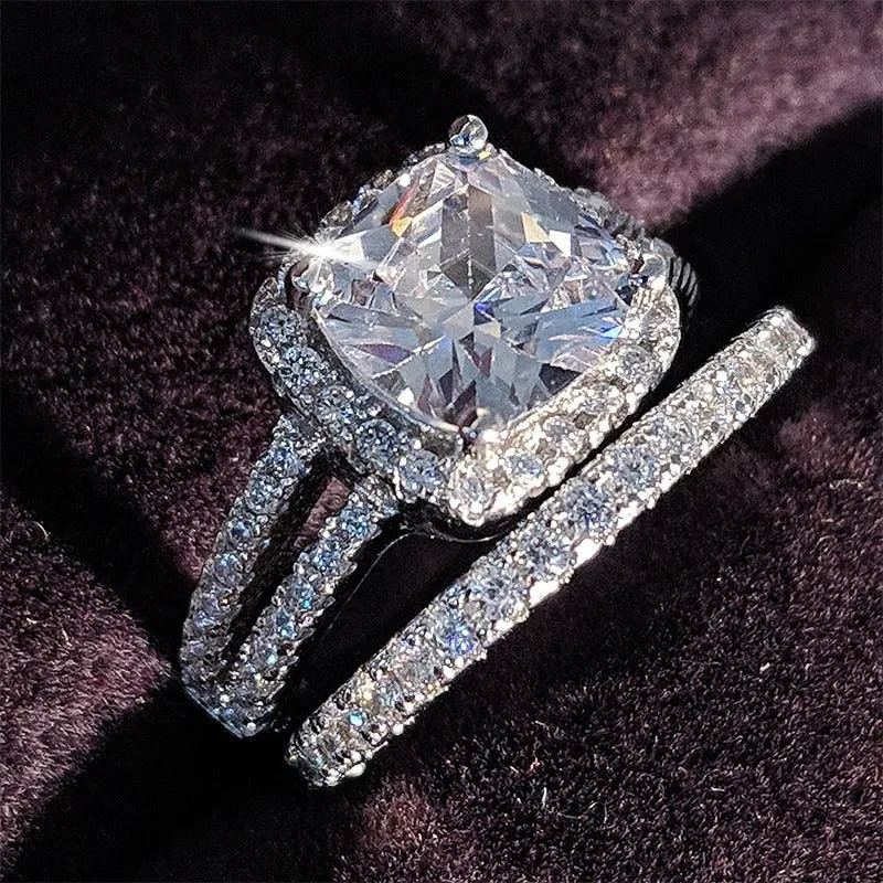 Luxurious Zircon Bejeweled Rings Set Jewelry Collection