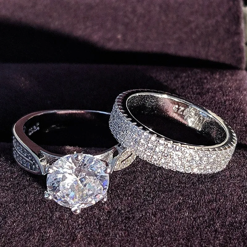 Luxurious Zircon Bejeweled Rings Set Jewelry Collection