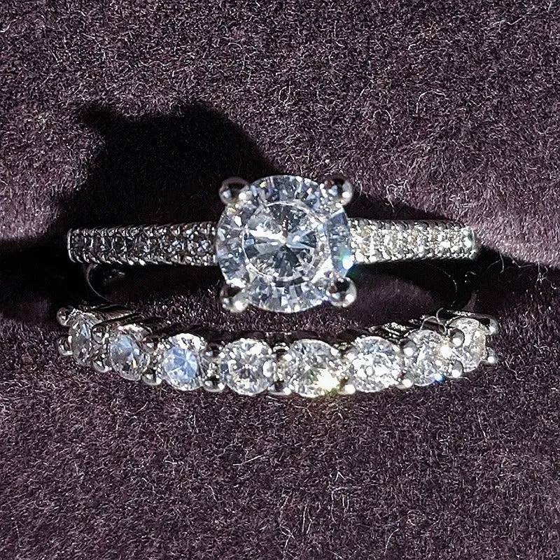 Luxurious Zircon Bejeweled Rings Set Jewelry Collection