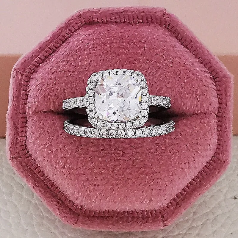 Luxurious Zircon Bejeweled Rings Set Jewelry Collection