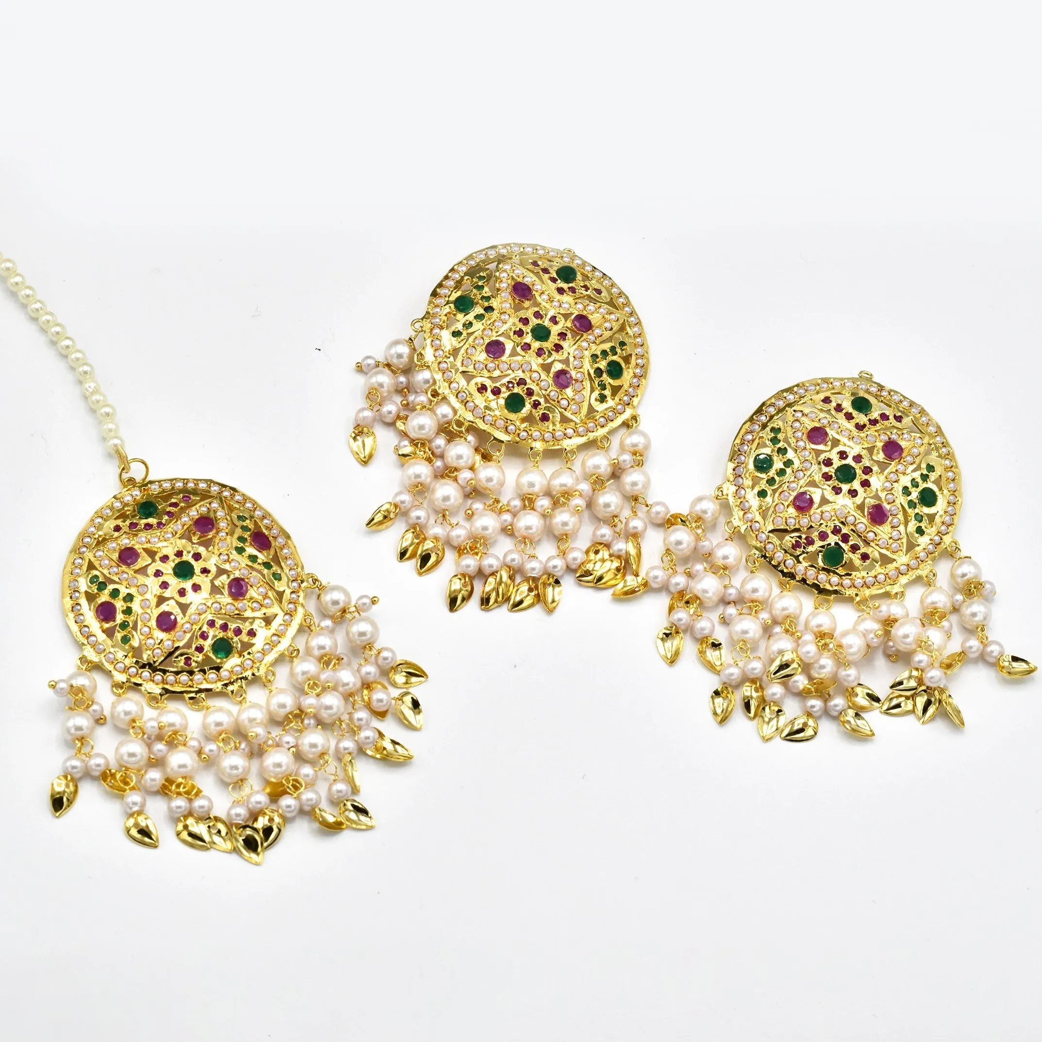 Mahnoor Jadau Earrings Tikka Set