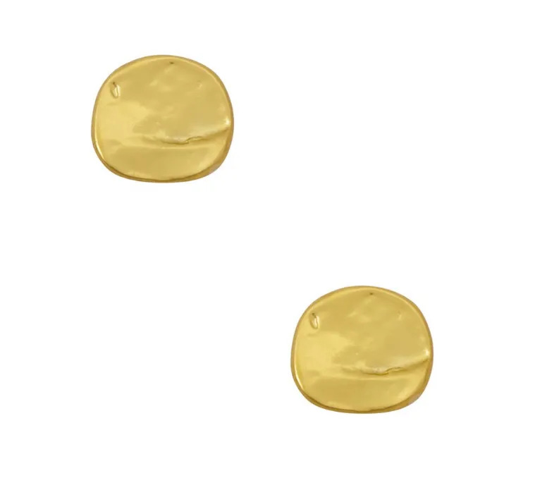 Medallion Stud Earrings in Gold