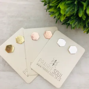 Metal Shape Stud Earring / Hexagon