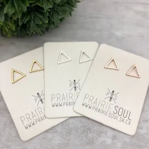 Metal Shape Stud Earring / Triangle Hollow
