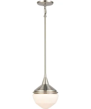 Mid-Century Schoolhouse 1-Light mini pendant  Satin Nickel
