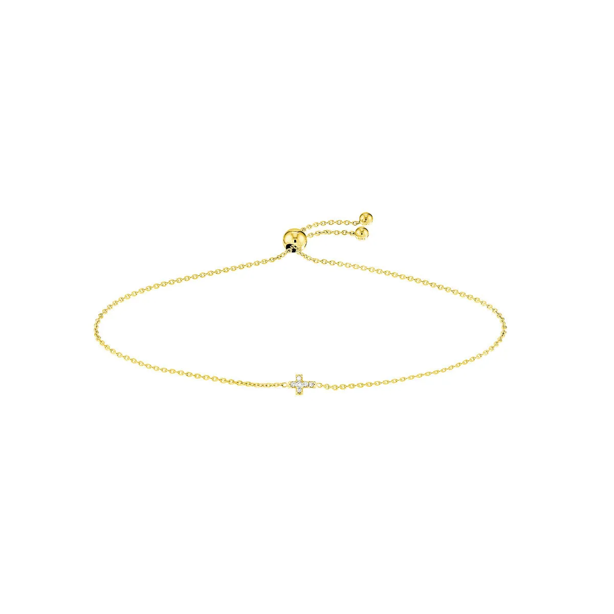 Mini Diamond Cross Bolo Bracelet