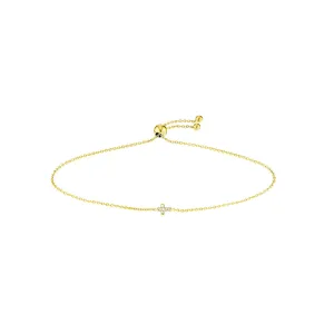 Mini Diamond Cross Bolo Bracelet