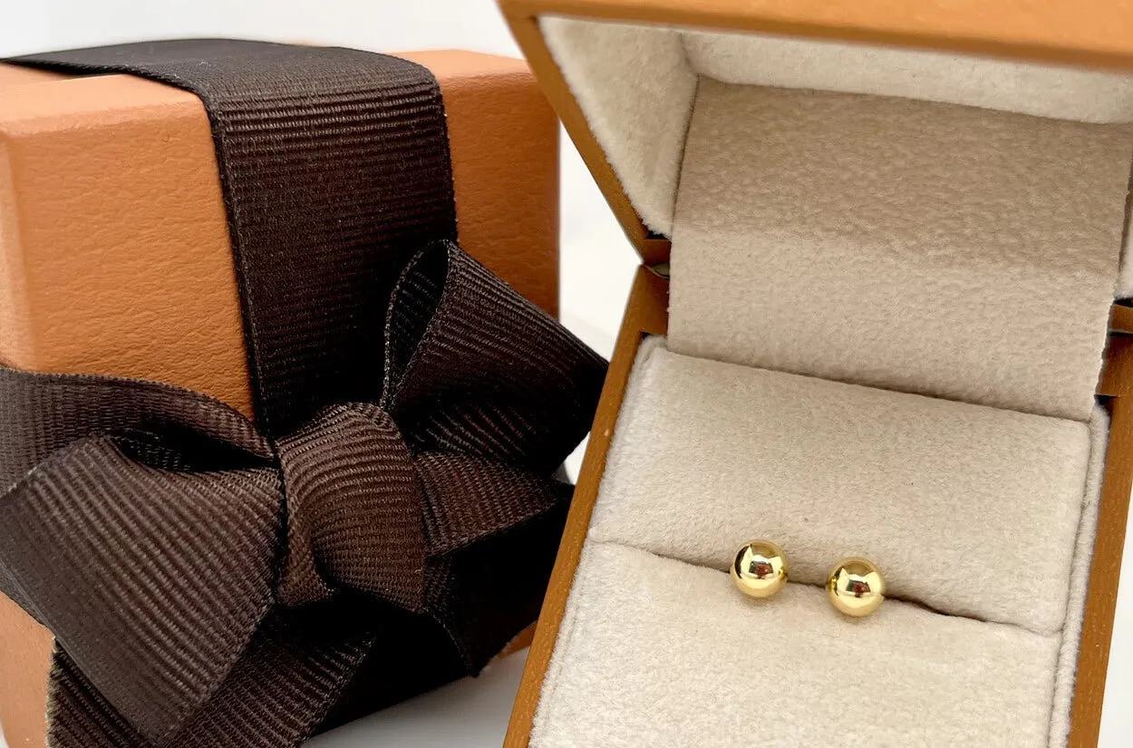 Mini Earrings 18kt Gold Ball 5mm Studs
