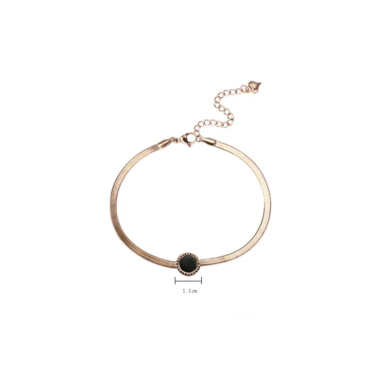 Minimalism Fashion Anklet Rose Gold Plated Titanium Steel Jewelry Accessories Gift for Women