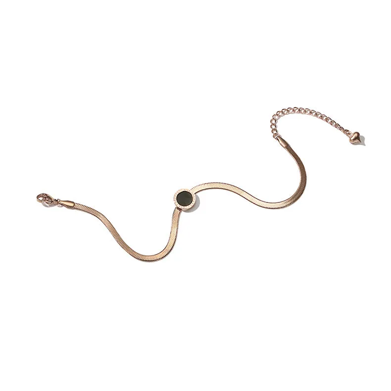 Minimalism Fashion Anklet Rose Gold Plated Titanium Steel Jewelry Accessories Gift for Women