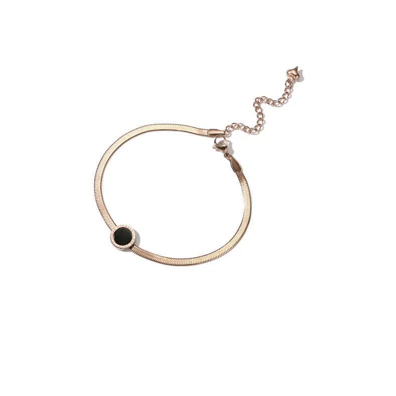 Minimalism Fashion Anklet Rose Gold Plated Titanium Steel Jewelry Accessories Gift for Women