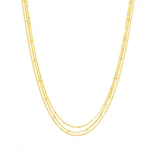 Mixed-Bead Triple Strand Necklace