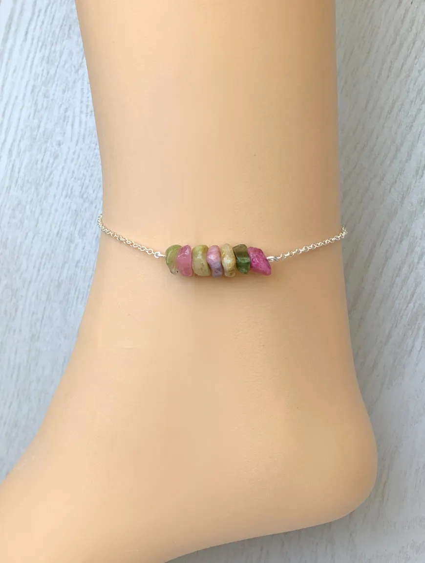 Mixed Tourmaline Anklet