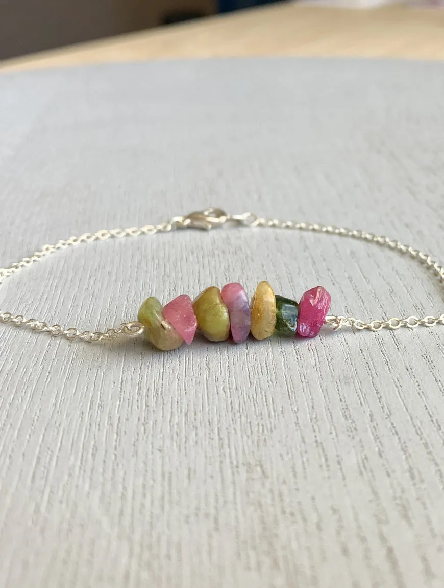 Mixed Tourmaline Anklet