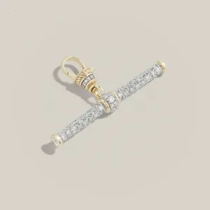 Modern Finish Diamond Pavé T-Bar Clip Pendant