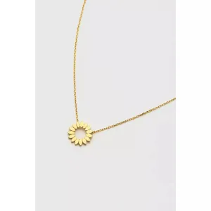 Modern Floral Necklace Gold Plated