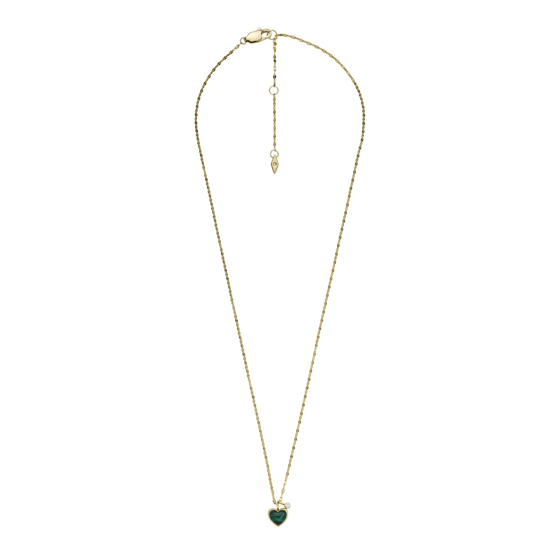 Modern Meadows Reconstituted Green Malachite Heart Pendant Necklace