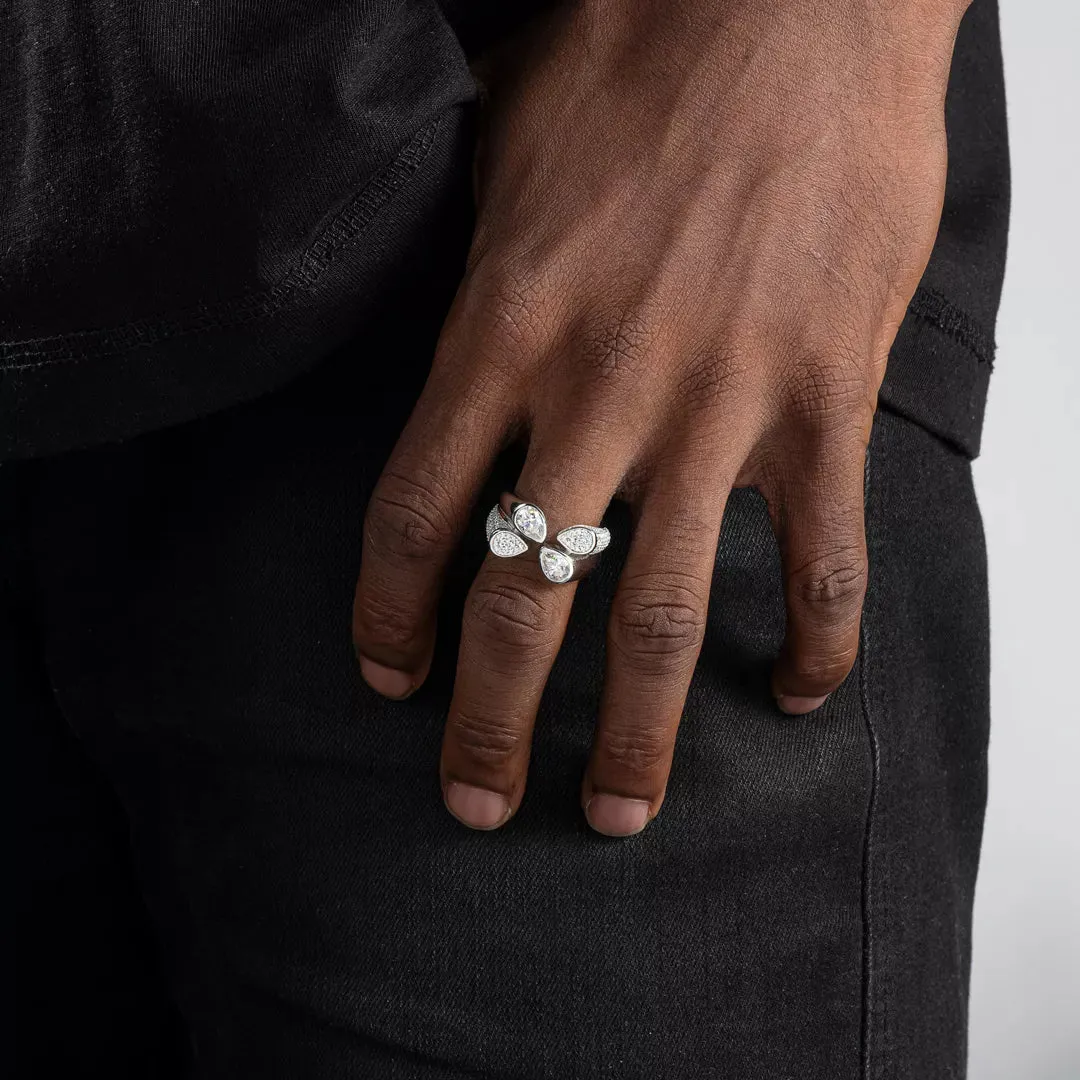 Moissanite S925 Tear Drop Open Ring