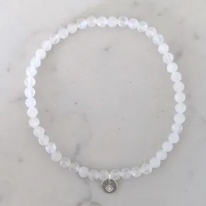 Moonstone Gemstone Bracelet - 4mm Faceted
