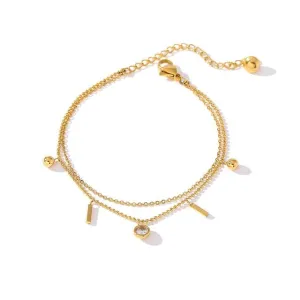 Multi-layer Stainless Steel Bangle Bracelet for Women Jewelry Anklet