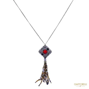 Necklace with Large Luminous Pendant C283 - Gafforelli Srl