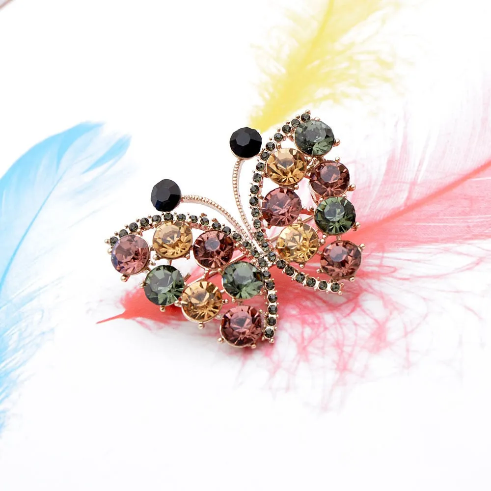 New Arrival Rhinestone Butterfly Brooches For Women