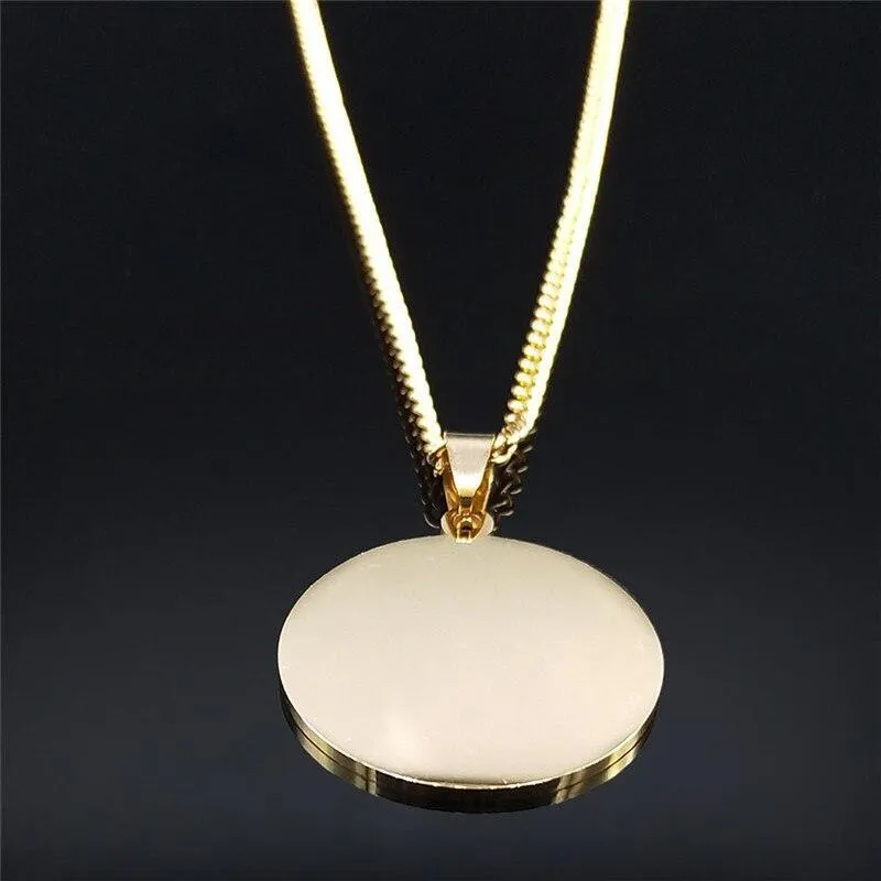 NEW Gold Color Long Choker Stainless Steel Islam Allah of Afghanistan Necklaces Women/Men jewellery