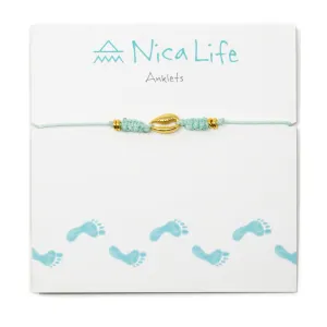Nica Life - Cucumber Cowrie Shell Gold Anklet
