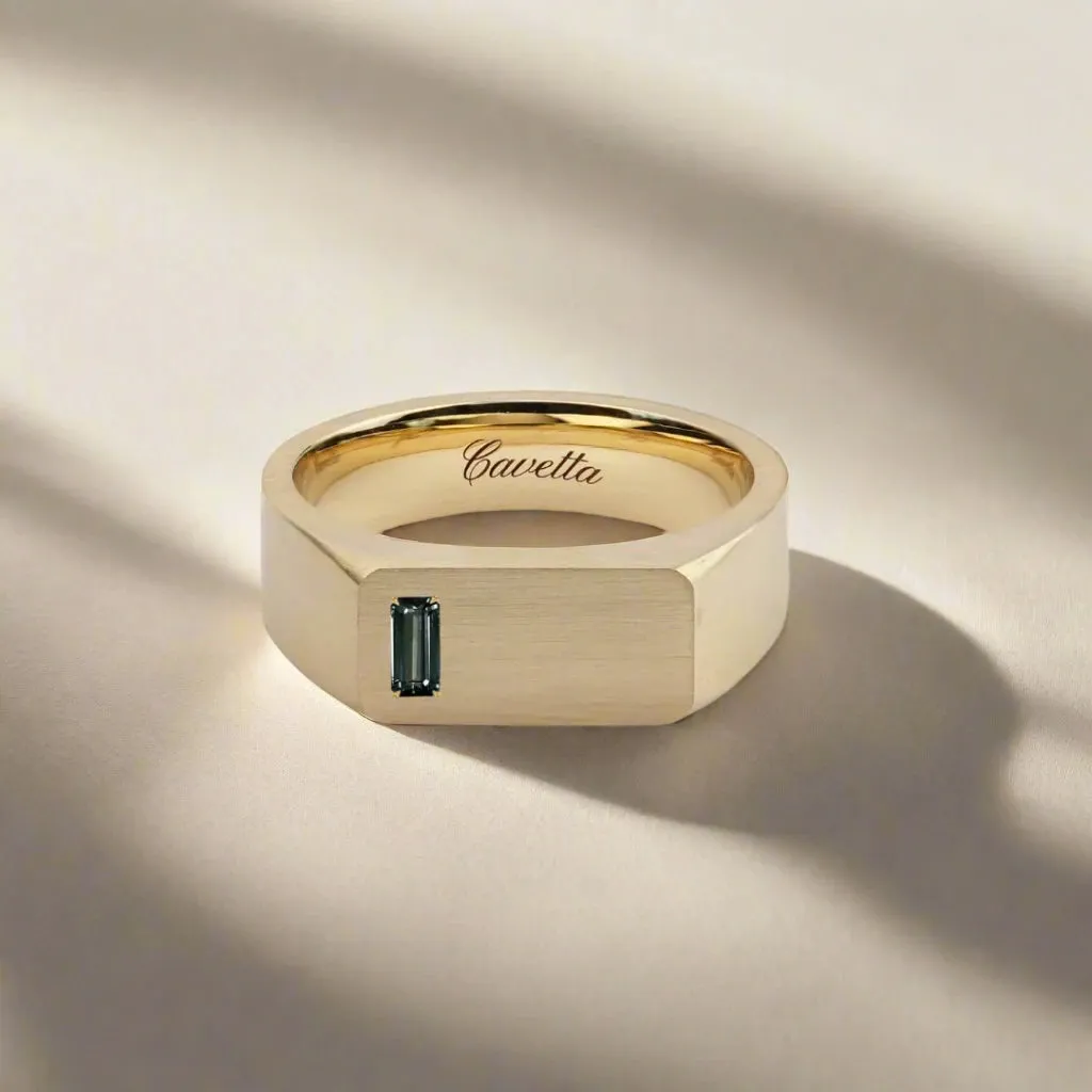 No. 6 (c) Chunky Solid Gold Ring (Sapphire)