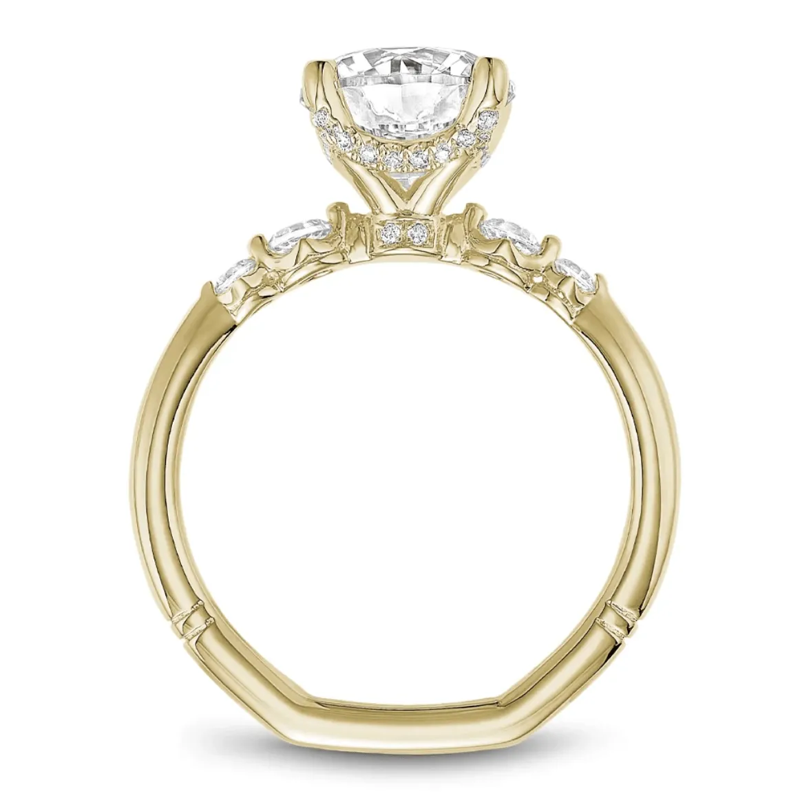 Noam Carver Atelier 14K Yellow Gold Round 2.00ct Halo Engagement Ring