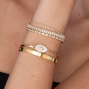 North Star Oval MOP Bangle Bracelet