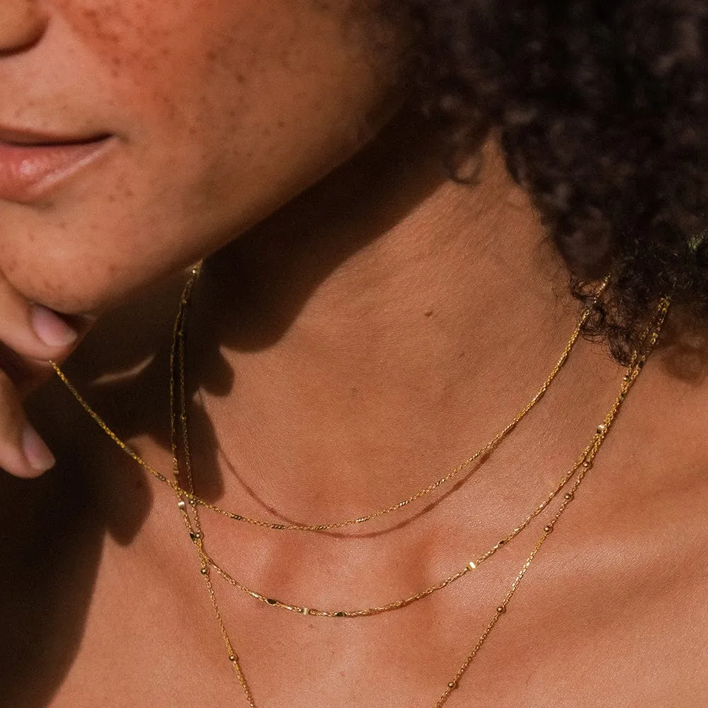 Nova Modern Chain Necklace 18ct Gold Plate
