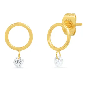 Open Circle Cz Earring