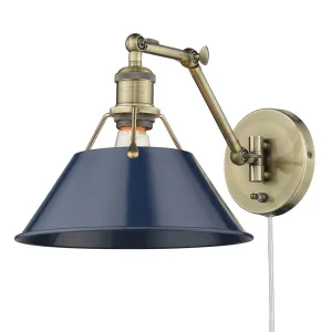 Orwell 1 Light Articulating Wall Sconce BRASS W. NAVY