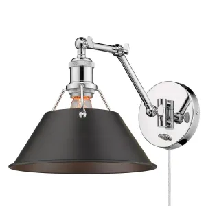 Orwell 1 Light Articulating Wall Sconce CHROME WITH BRONXZE SHADE