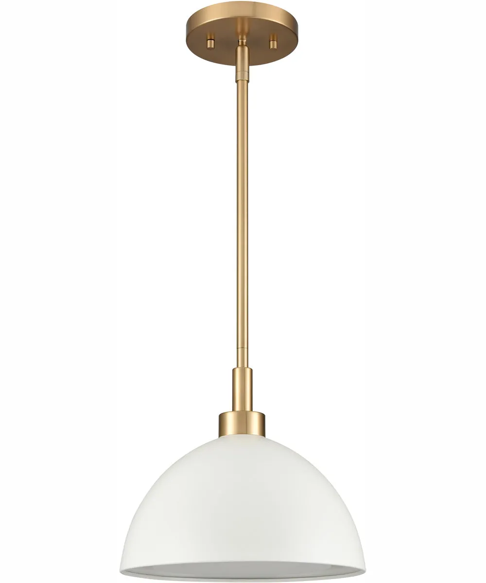 Pelham 10'' Wide 2-Light Pendant - Satin Brass/Matte White