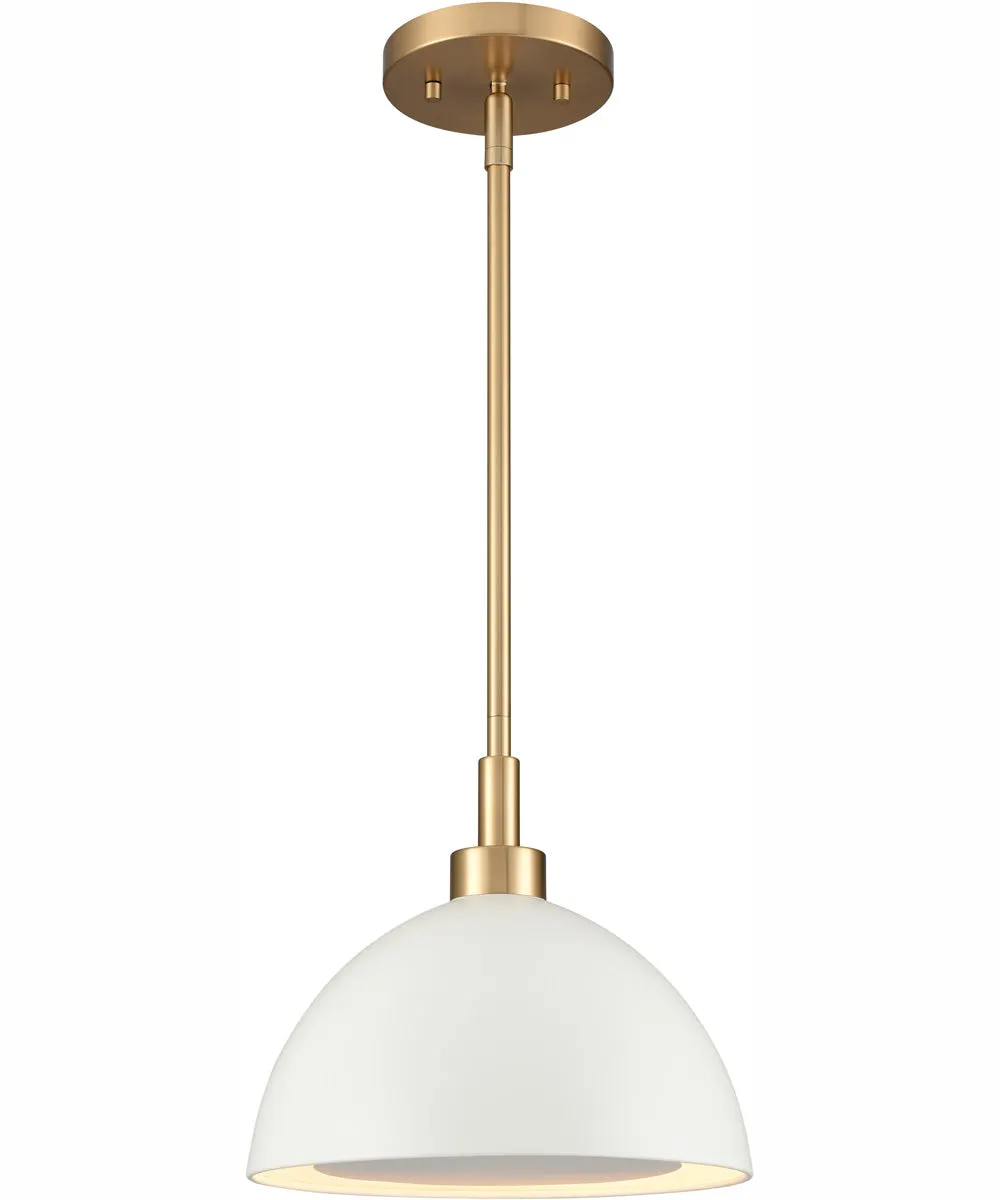 Pelham 10'' Wide 2-Light Pendant - Satin Brass/Matte White