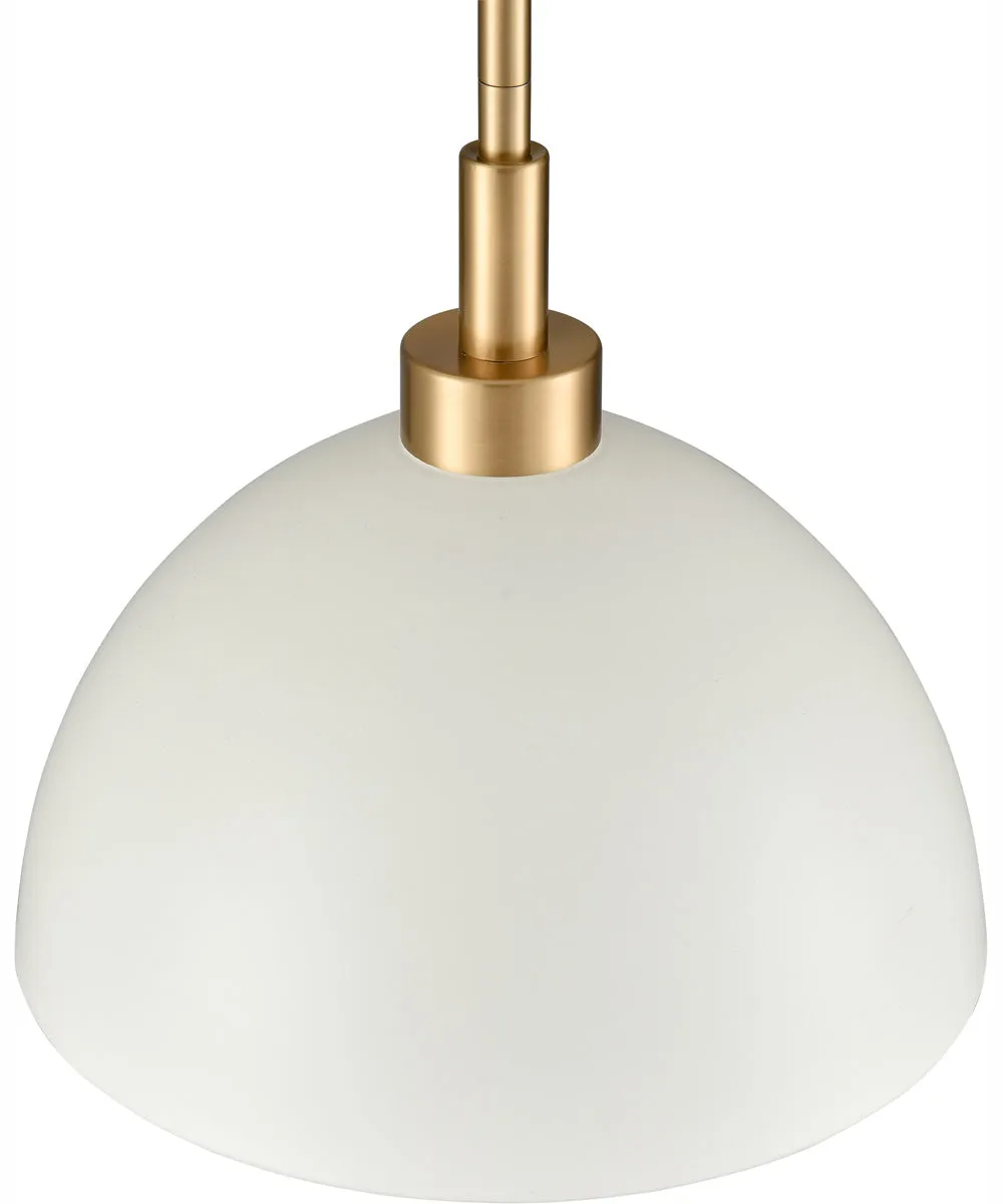 Pelham 10'' Wide 2-Light Pendant - Satin Brass/Matte White